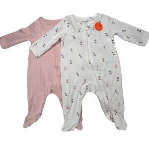 Carter's Just One You Baby Girls Size 3 Months Long Sleeve Footed Pajama Set 2pc